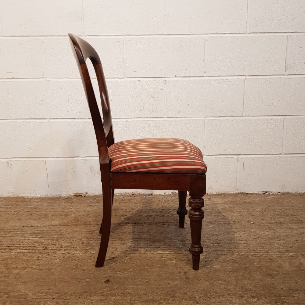 ANTIQUE VICTORIAN SET OF SIX MAHOGANY BALLOON BACK DINING CHAIRS C1880 View VI
