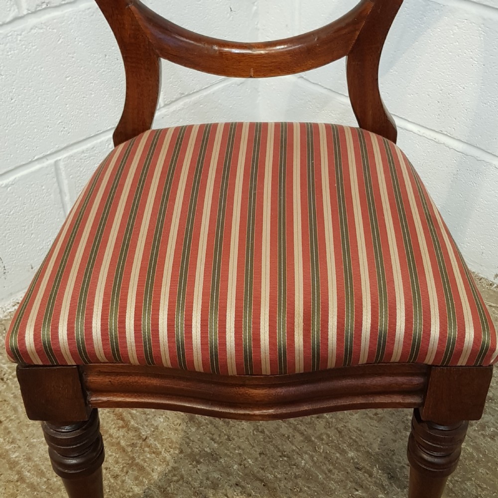 ANTIQUE VICTORIAN SET OF SIX MAHOGANY BALLOON BACK DINING CHAIRS C1880 View VII
