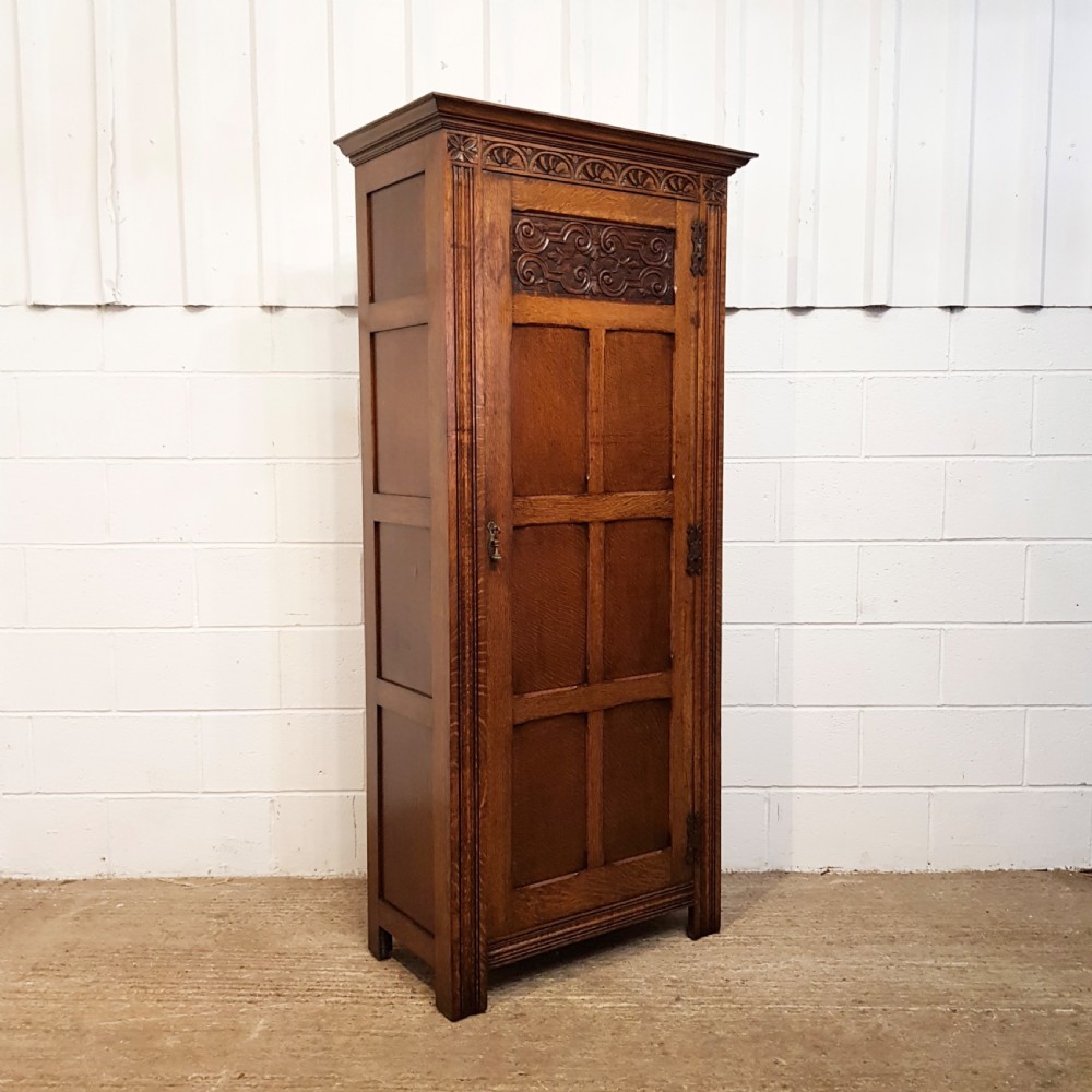 ANTIQUE CARVED OAK HALL ROBEC1920 View V
