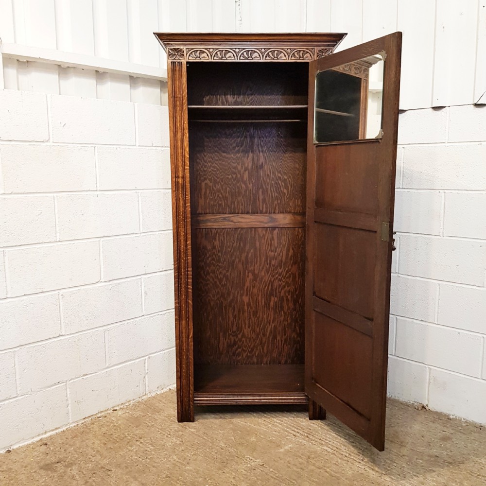 ANTIQUE CARVED OAK HALL ROBEC1920 View VI