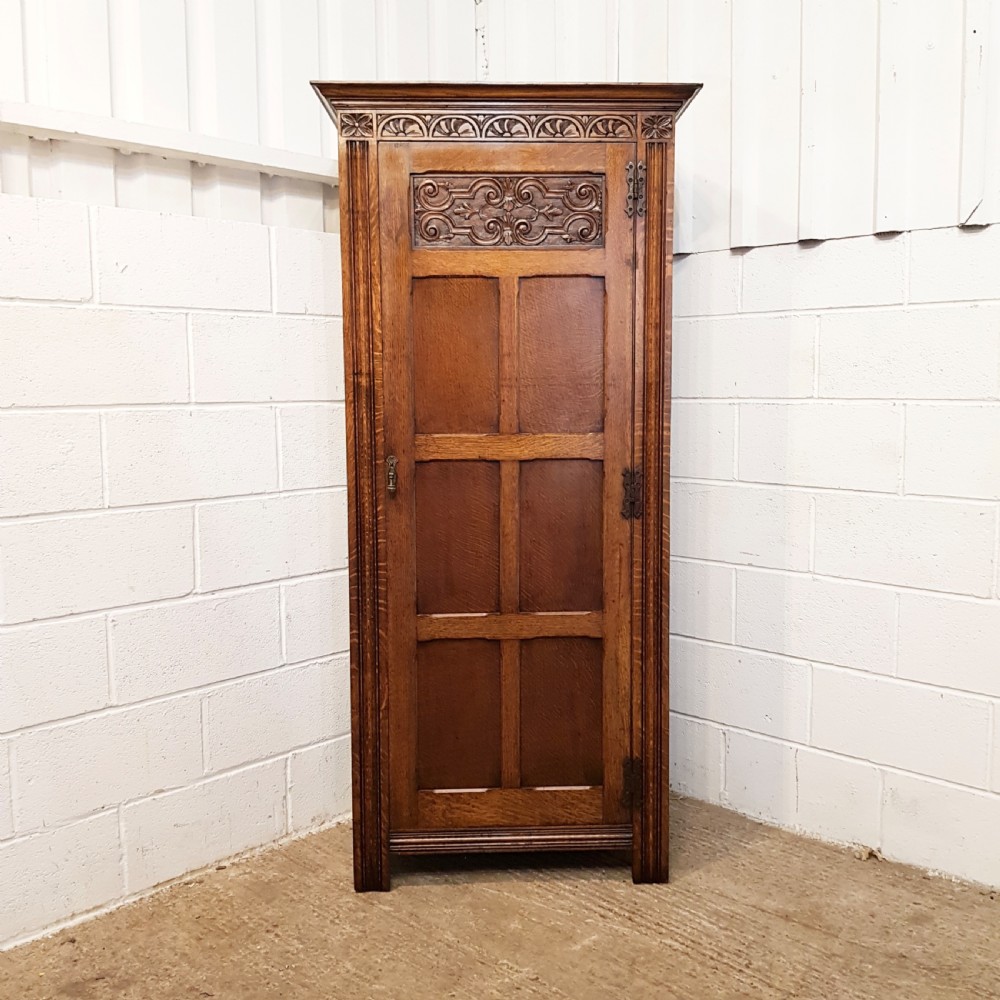 ANTIQUE CARVED OAK HALL ROBEC1920 View VII
