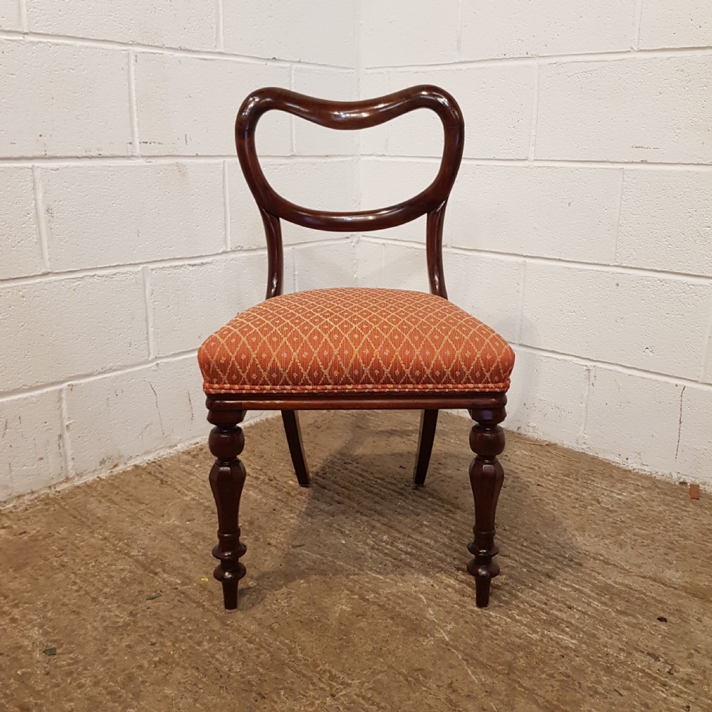 ANTIQUE SET EIGHT EARLY VICTORIAN MAHOGANY KIDNEY BACK DINING CHAIRS C1850 View III
