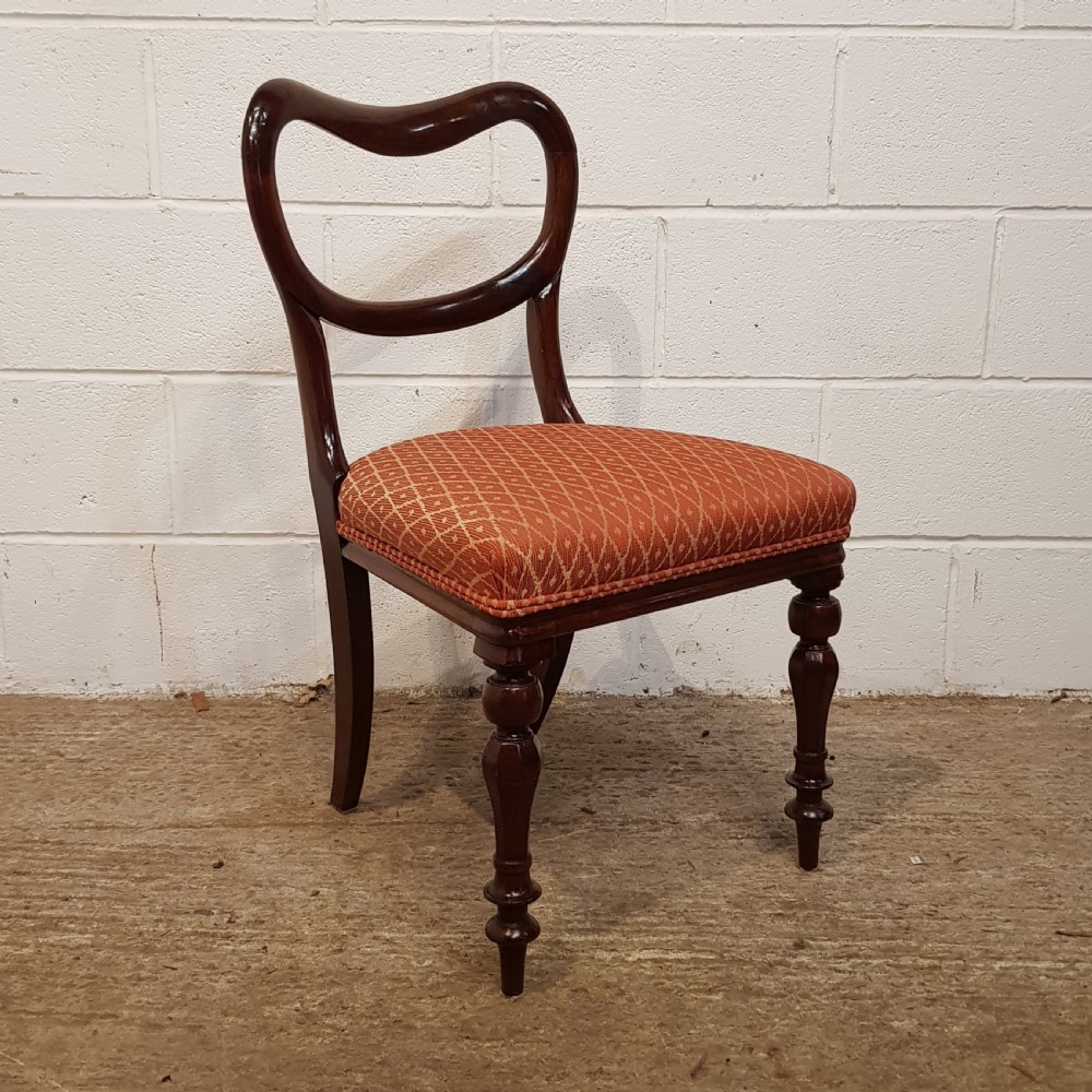 ANTIQUE SET EIGHT EARLY VICTORIAN MAHOGANY KIDNEY BACK DINING CHAIRS C1850 View IV