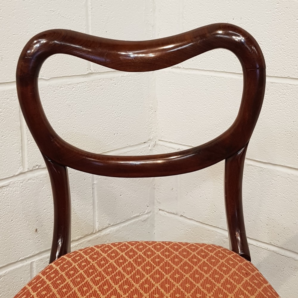 ANTIQUE SET EIGHT EARLY VICTORIAN MAHOGANY KIDNEY BACK DINING CHAIRS C1850 View V