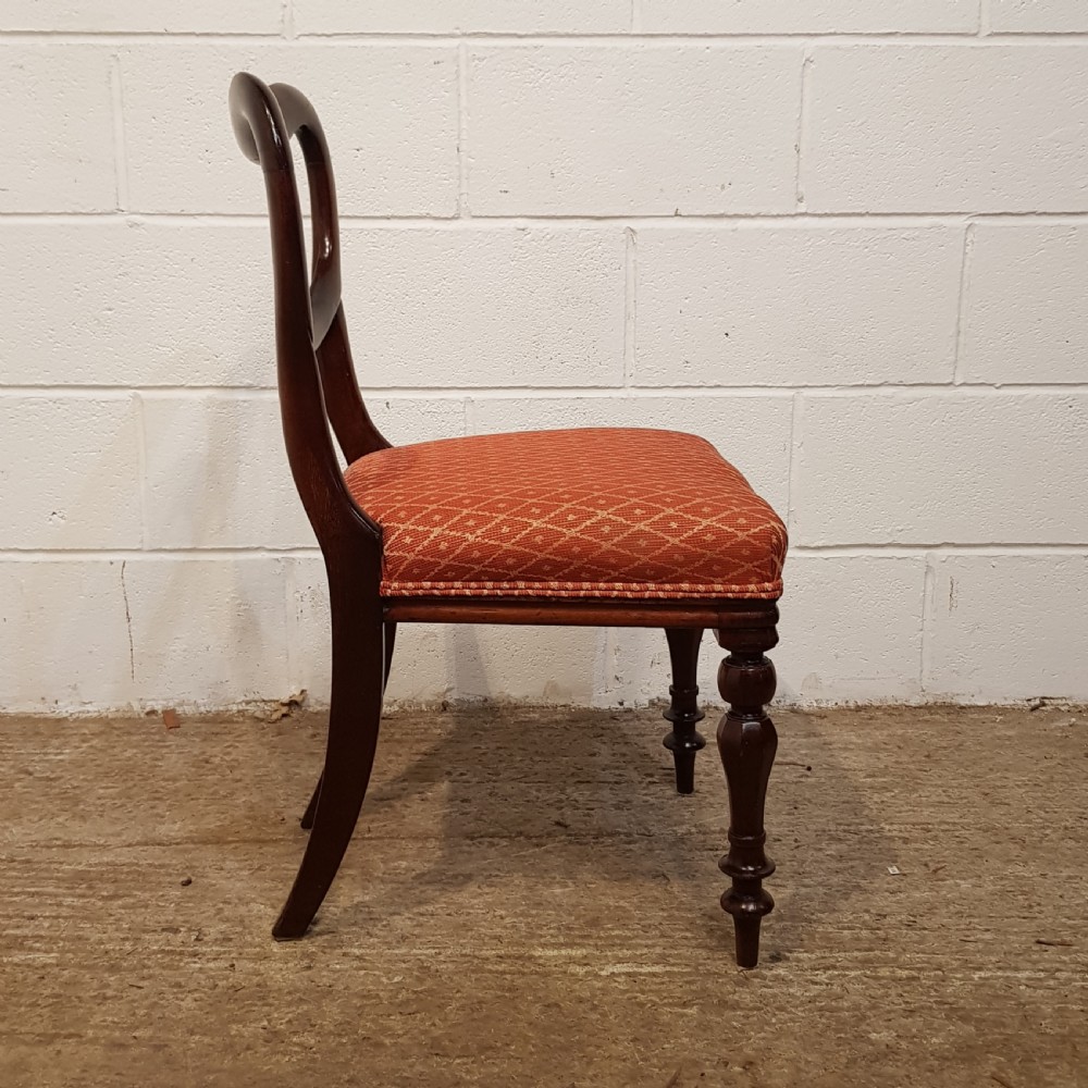 ANTIQUE SET EIGHT EARLY VICTORIAN MAHOGANY KIDNEY BACK DINING CHAIRS C1850 View VI