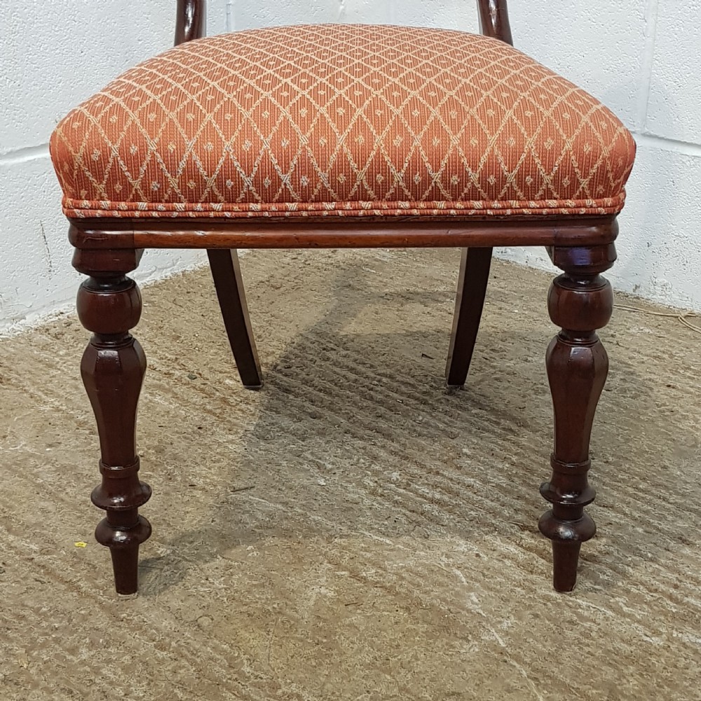 ANTIQUE SET EIGHT EARLY VICTORIAN MAHOGANY KIDNEY BACK DINING CHAIRS C1850 View VII