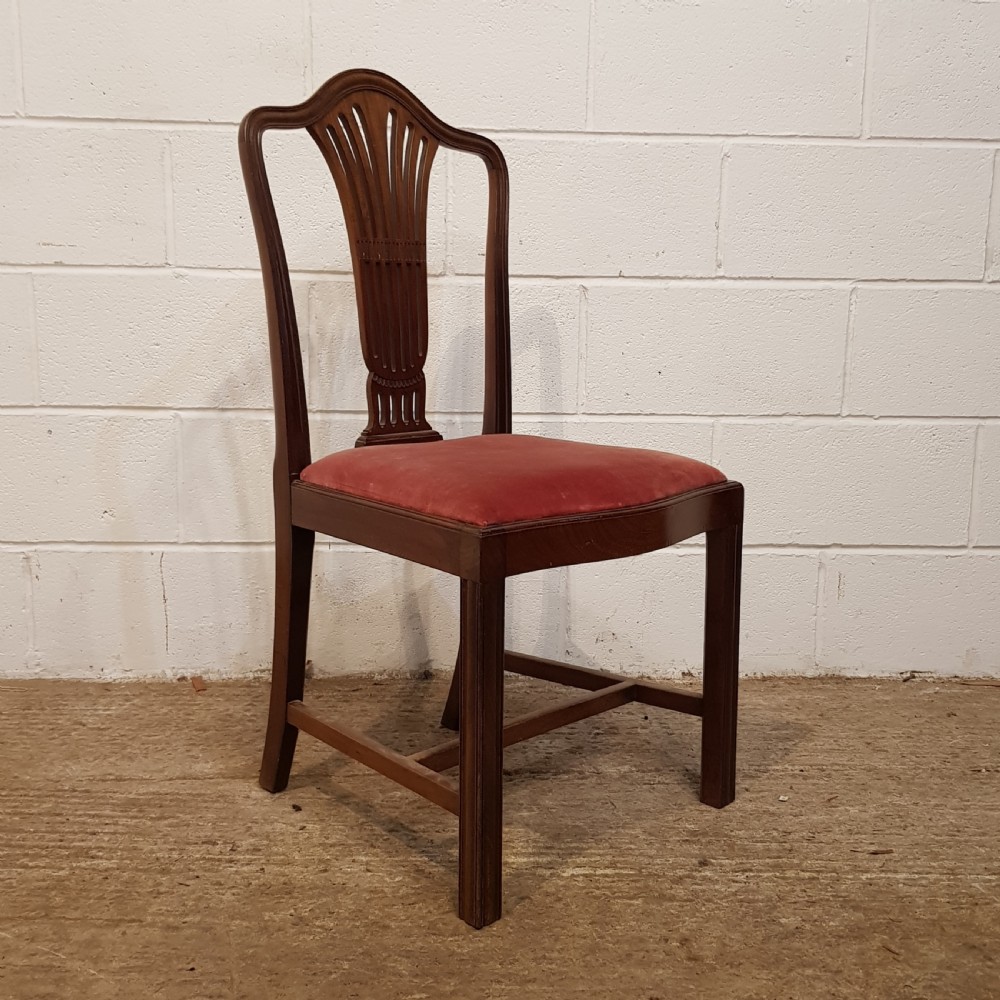 ANTIQUE SET EIGHT EDWARDIAN HEPPLEWHITE MAHOGANY DINING CHAIRS C1900 View VI