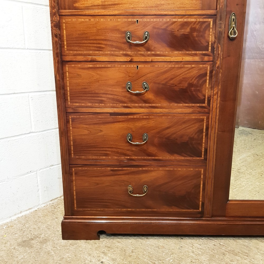 ANTIQUE EDWARDIAN MAHOGANY INLAID COMPACTUM WARDROBE C1900 View VI