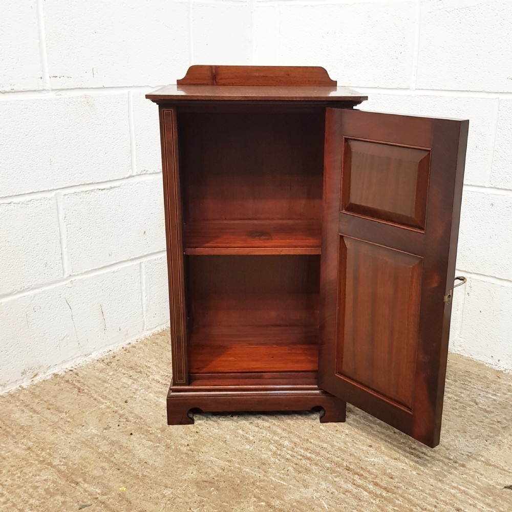 ANTIQUE EDWARDIAN INLAID MAHOGANY POT CUPBOARD C1900 View II