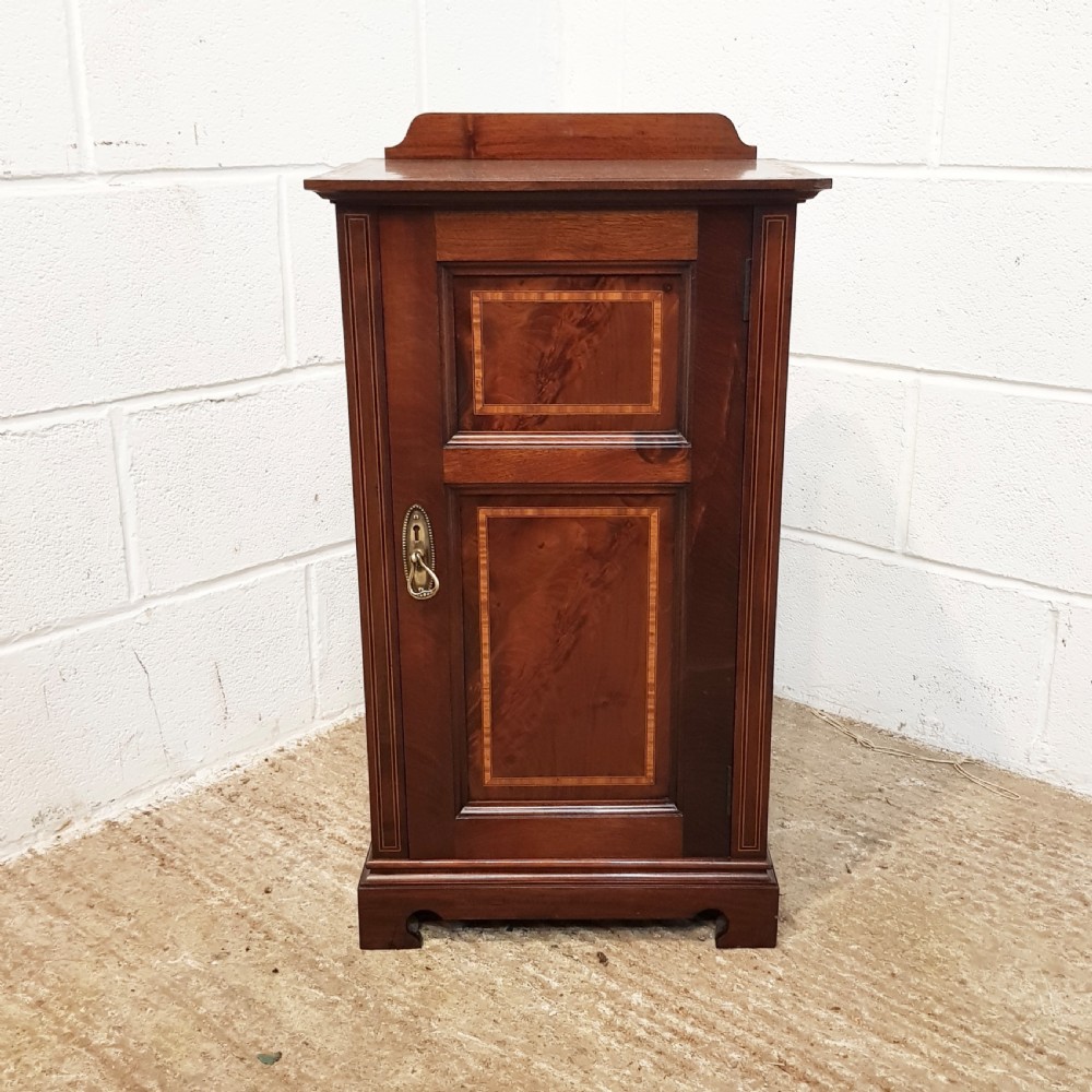 ANTIQUE EDWARDIAN INLAID MAHOGANY POT CUPBOARD C1900 View IV