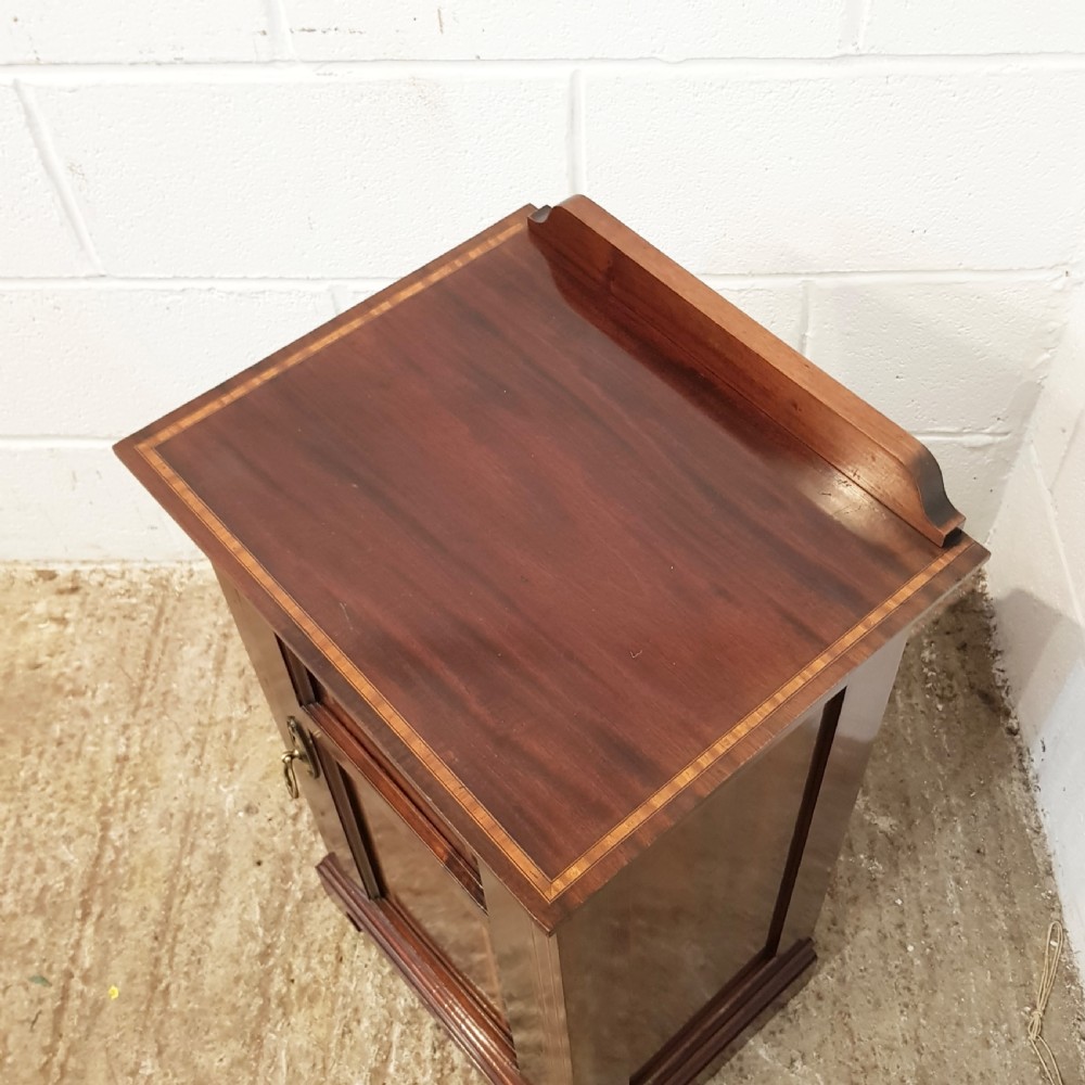 ANTIQUE EDWARDIAN INLAID MAHOGANY POT CUPBOARD C1900 View VII