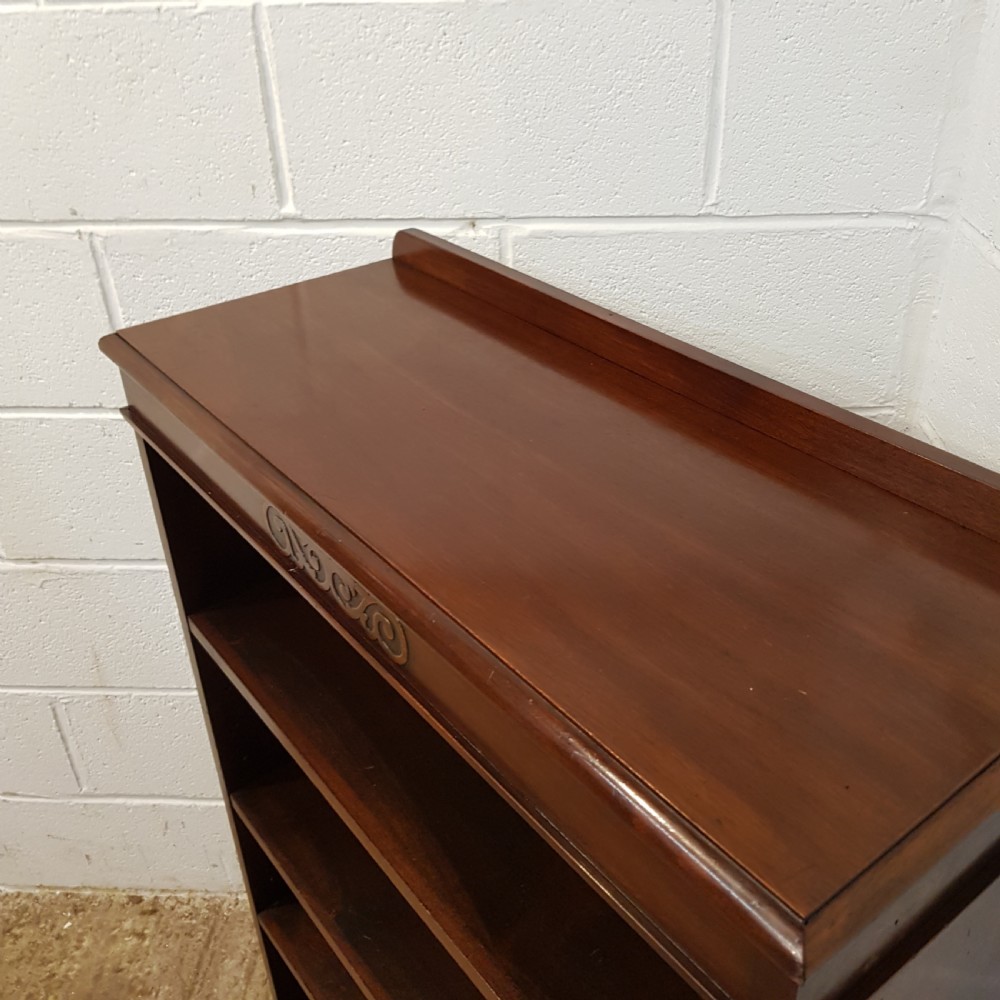 ANTIQUE EDWARDIAN SOLID MAHOGANY OPEN BOOKCASE C1900 View VI