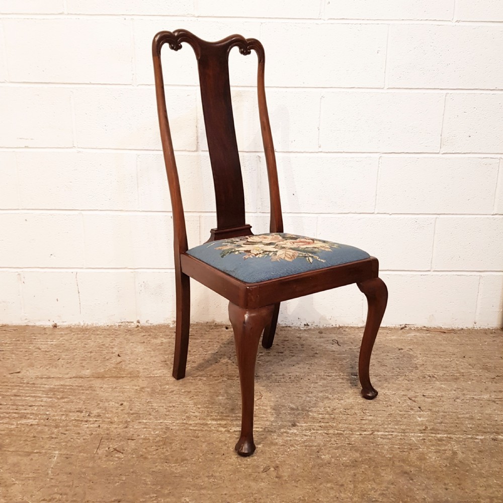 ANTIQUE EDWARDIAN SET OF EIGHT WALNUT QUEEN ANNE DINING CHAIRS C1900 View VIII
