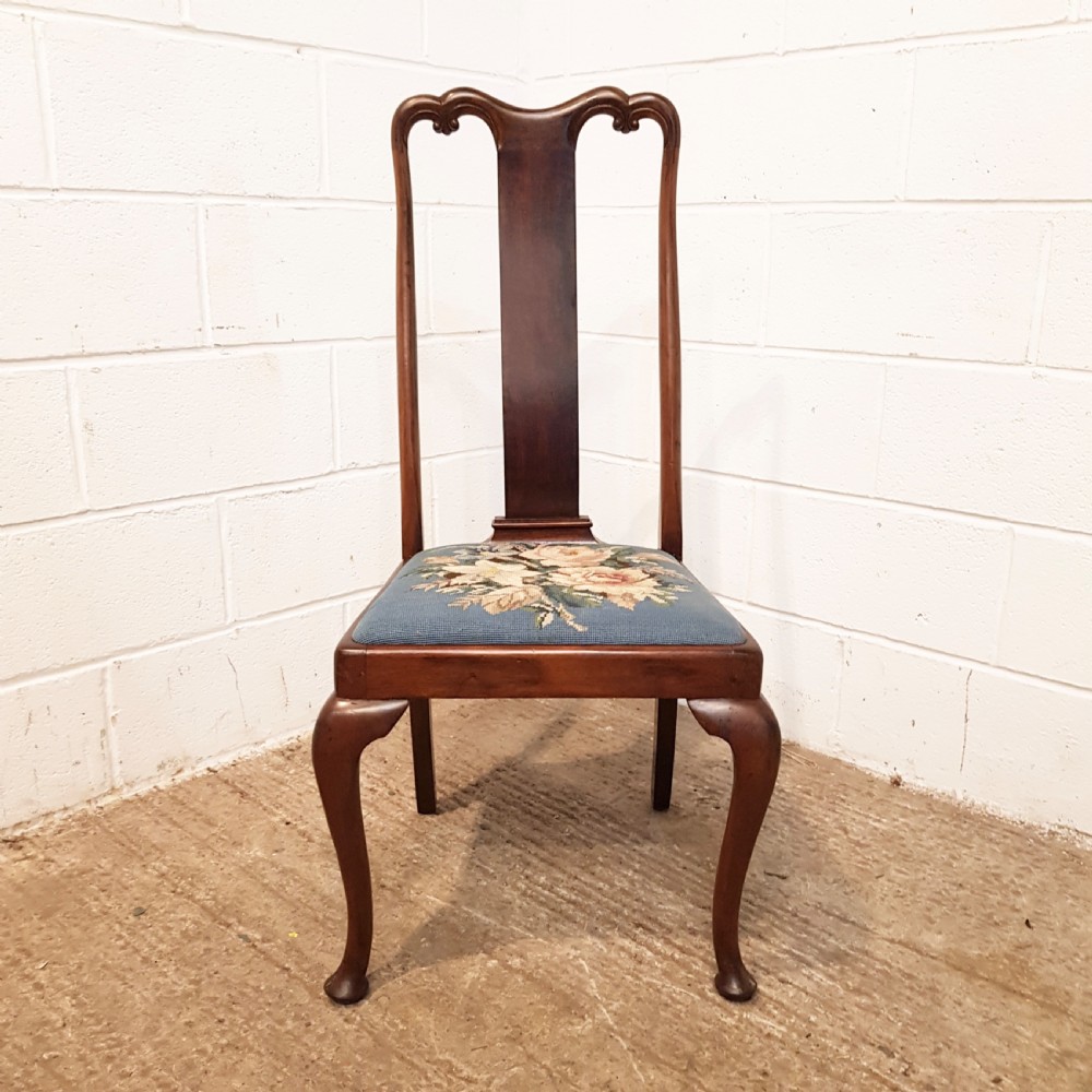 ANTIQUE EDWARDIAN SET OF EIGHT WALNUT QUEEN ANNE DINING CHAIRS C1900 View X