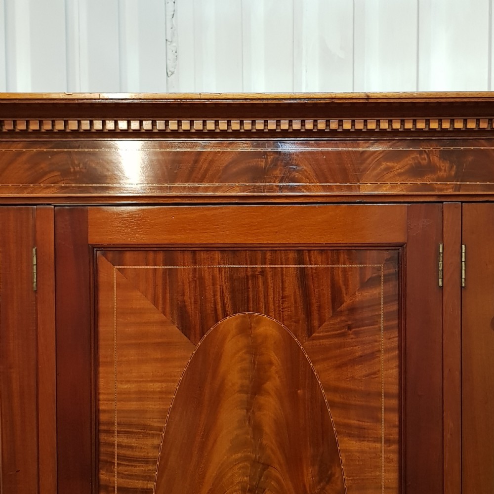 ANTIQUE EDWARDIAN INLAID MAHOGANY TRIPLE WARDROBE C1900 View VII