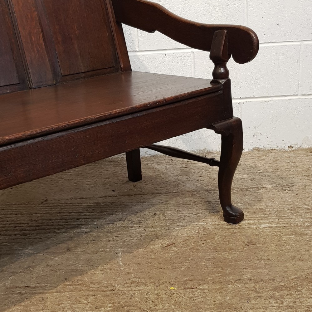 ANTIQUE 18TH CENTURY JOINED OAK SETTLE C1780 View IV