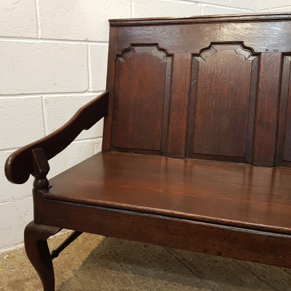 ANTIQUE 18TH CENTURY JOINED OAK SETTLE C1780 View VI