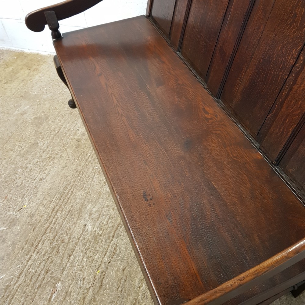ANTIQUE 18TH CENTURY JOINED OAK SETTLE C1780 View VII