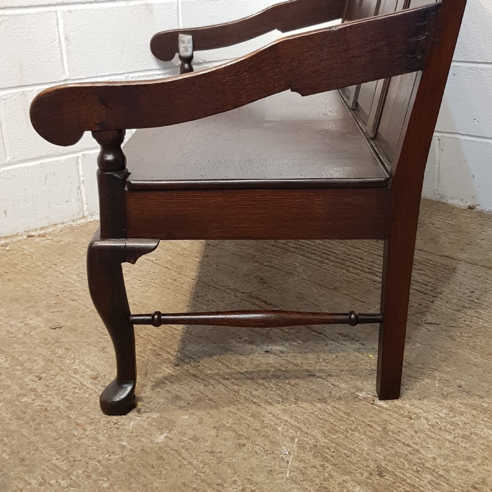 ANTIQUE 18TH CENTURY JOINED OAK SETTLE C1780 View VIII
