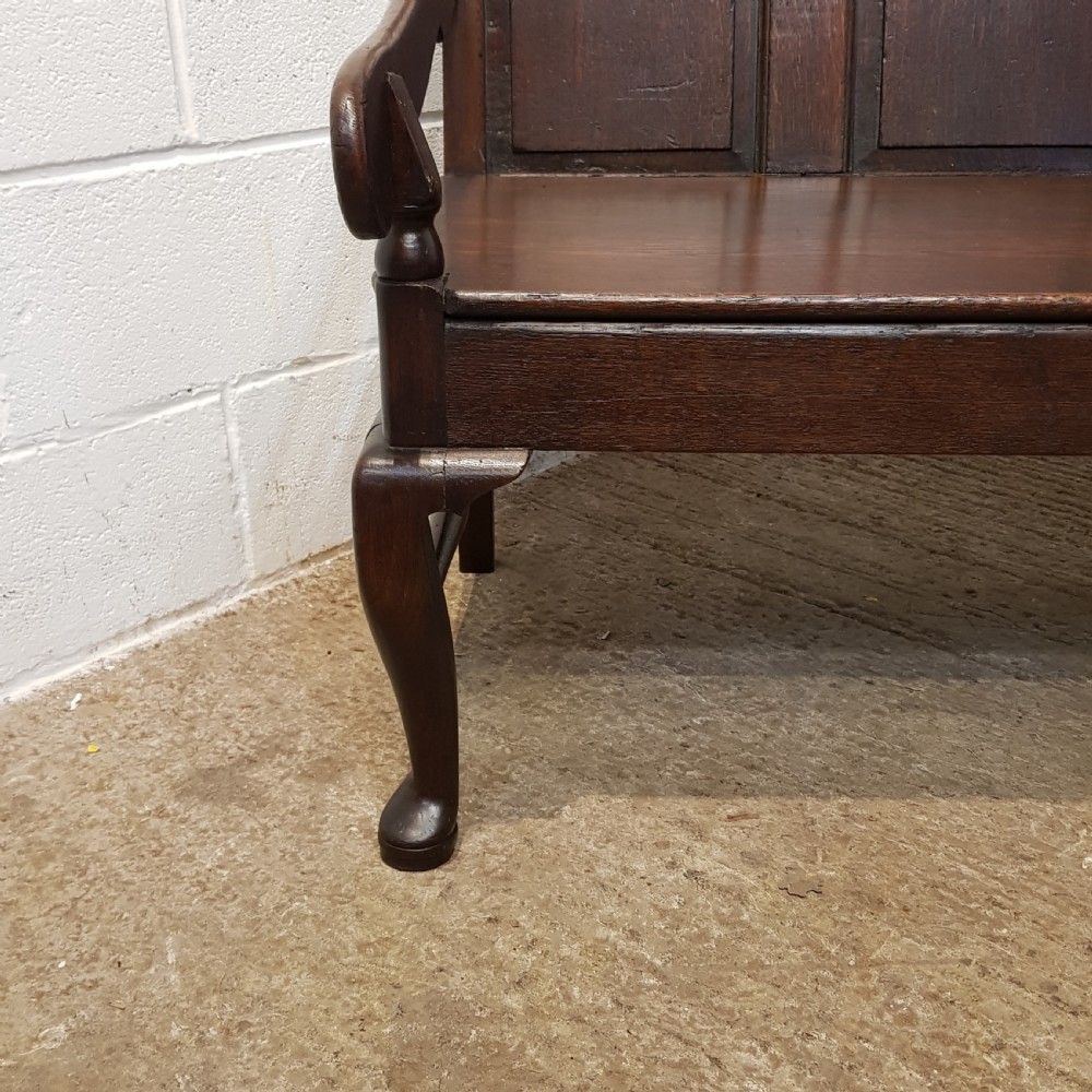 ANTIQUE 18TH CENTURY JOINED OAK SETTLE C1780 View X