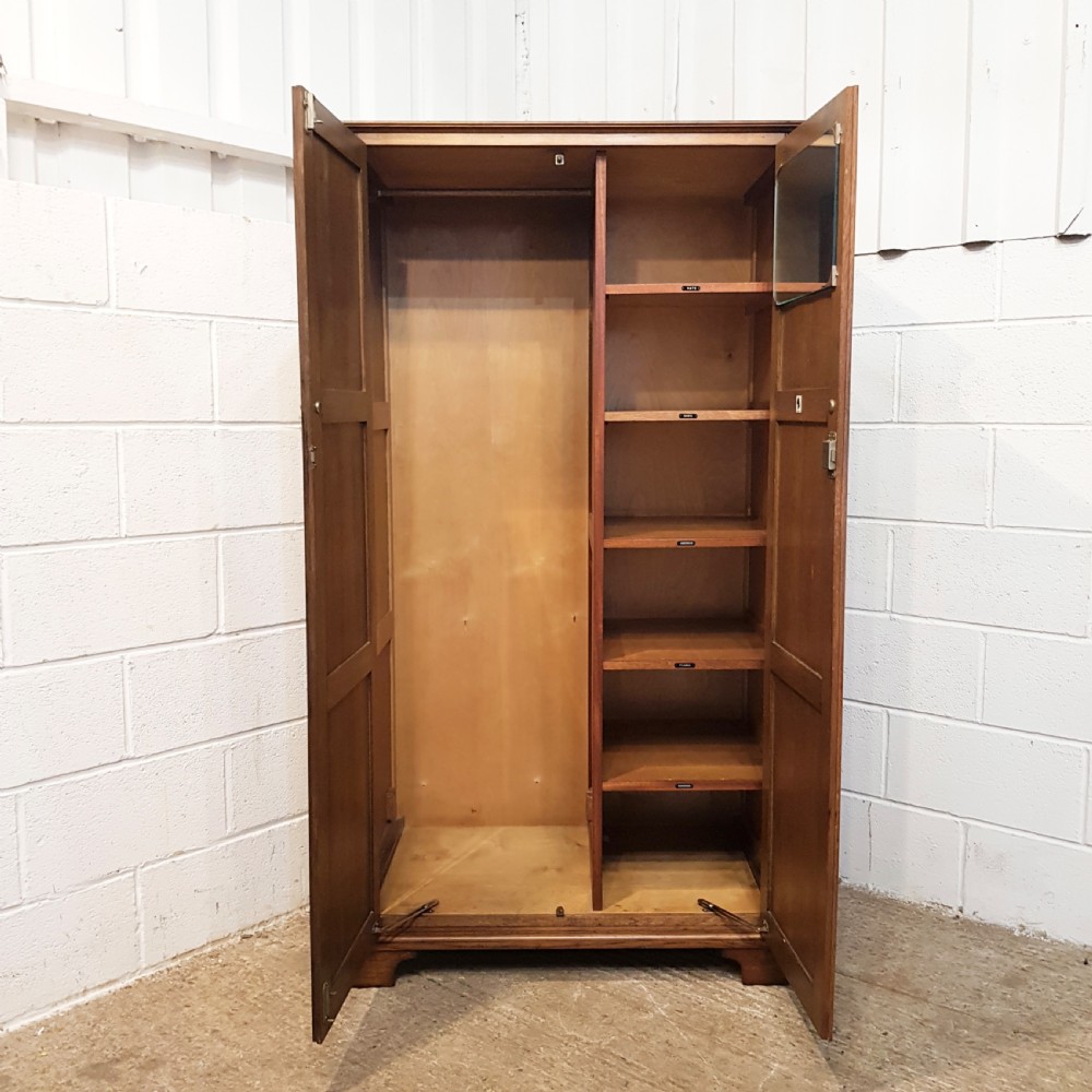 ANTIQUE OAK LINEN FOLD FITTED WARDROBE C1920 View VI