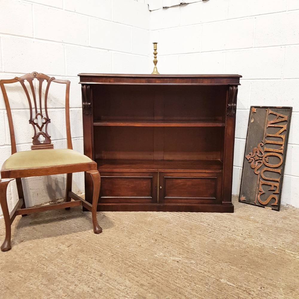 ANTIQUE WILLIAM 1V  CUBAN MAHOGANY OPEN BOOKCASE C1830