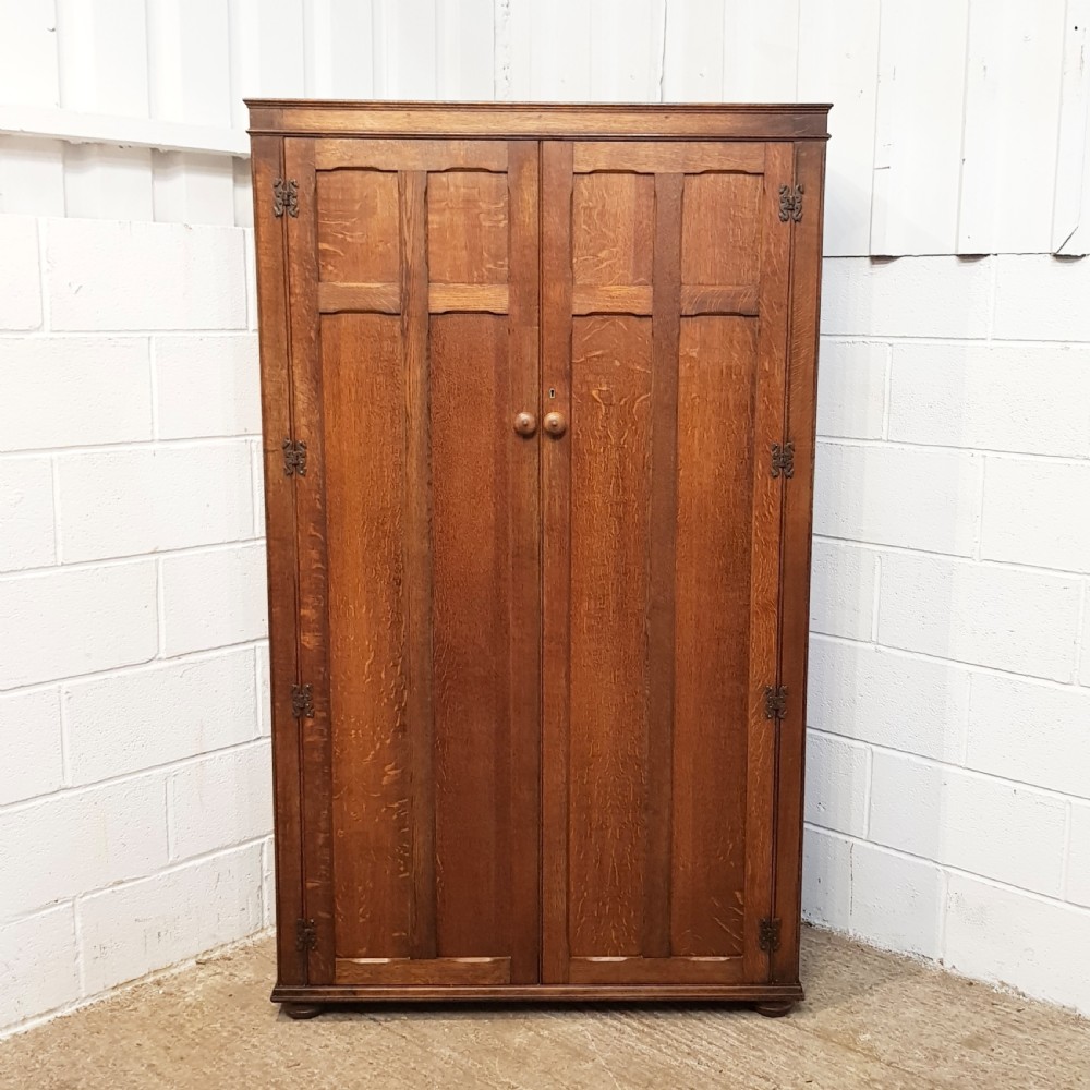 ANTIQUE OAK FITTED WARDROBE C1920 View V