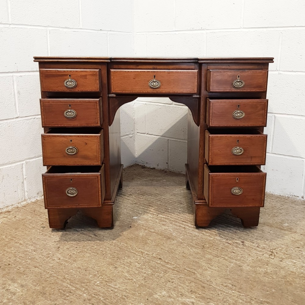 ANTIQUE VICTORIAN MAHOGANY BREAKFRONT TWIN PEDESTAL DESK BY DRUCE & Co. C1880 View III