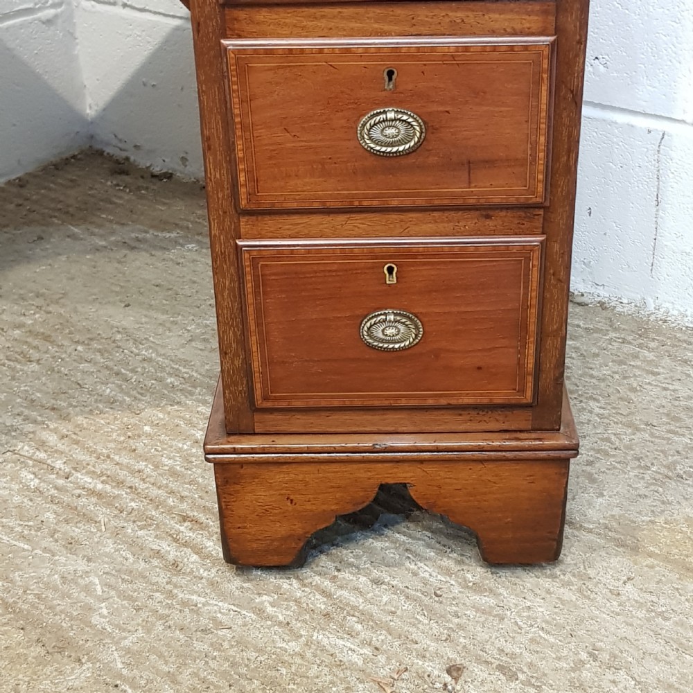 ANTIQUE VICTORIAN MAHOGANY BREAKFRONT TWIN PEDESTAL DESK BY DRUCE & Co. C1880 View IV