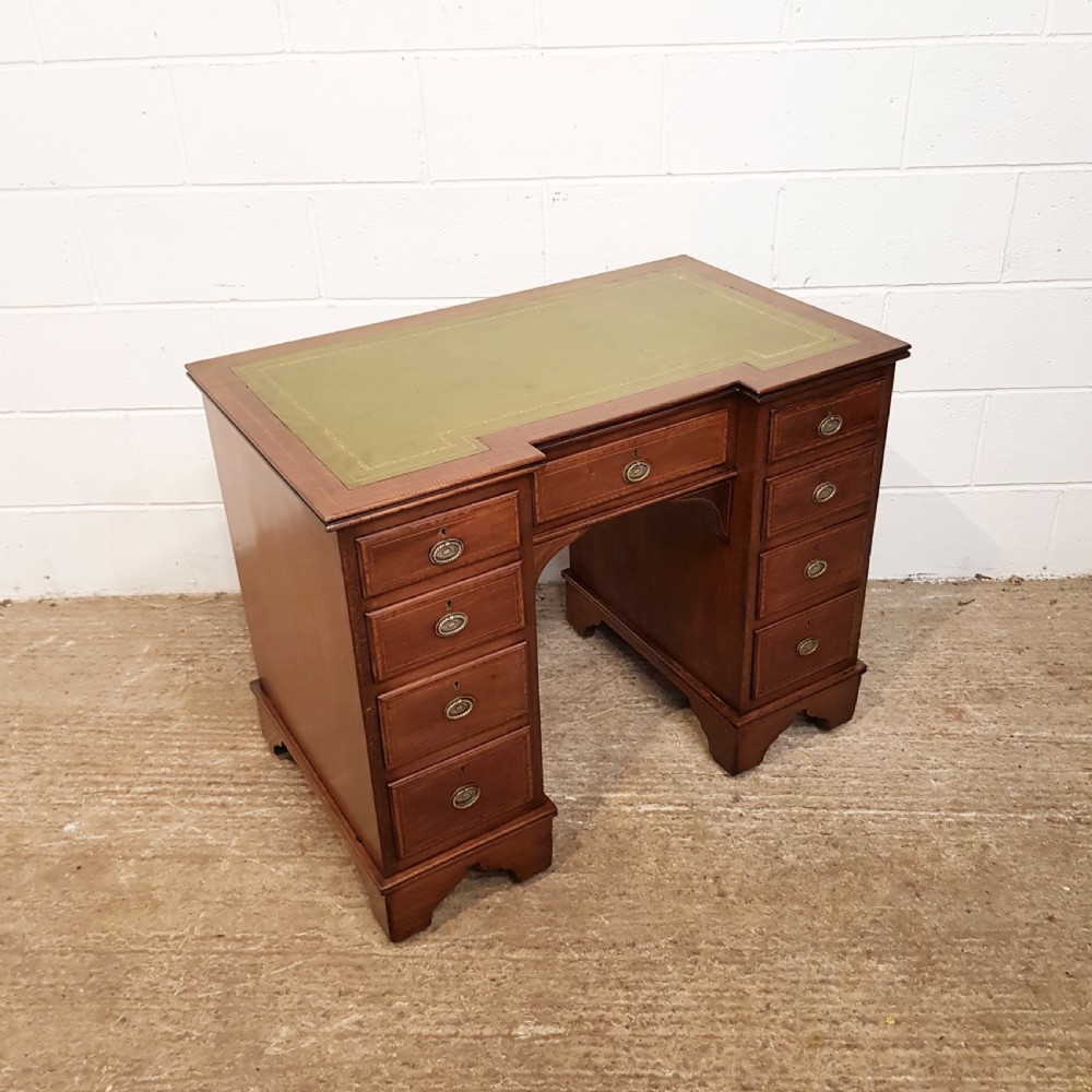 ANTIQUE VICTORIAN MAHOGANY BREAKFRONT TWIN PEDESTAL DESK BY DRUCE & Co. C1880 View VI