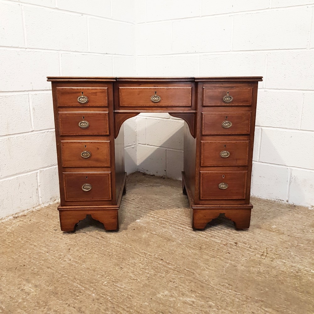 ANTIQUE VICTORIAN MAHOGANY BREAKFRONT TWIN PEDESTAL DESK BY DRUCE & Co. C1880 View IX