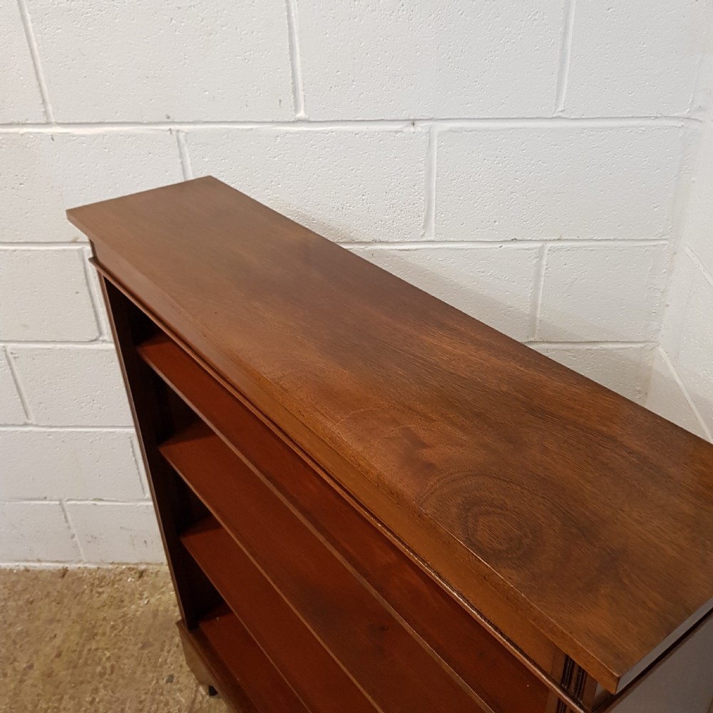 ANTIQUE LATE VICTORIAN MAHOGANY OPEN BOOKCASE C1890 View II