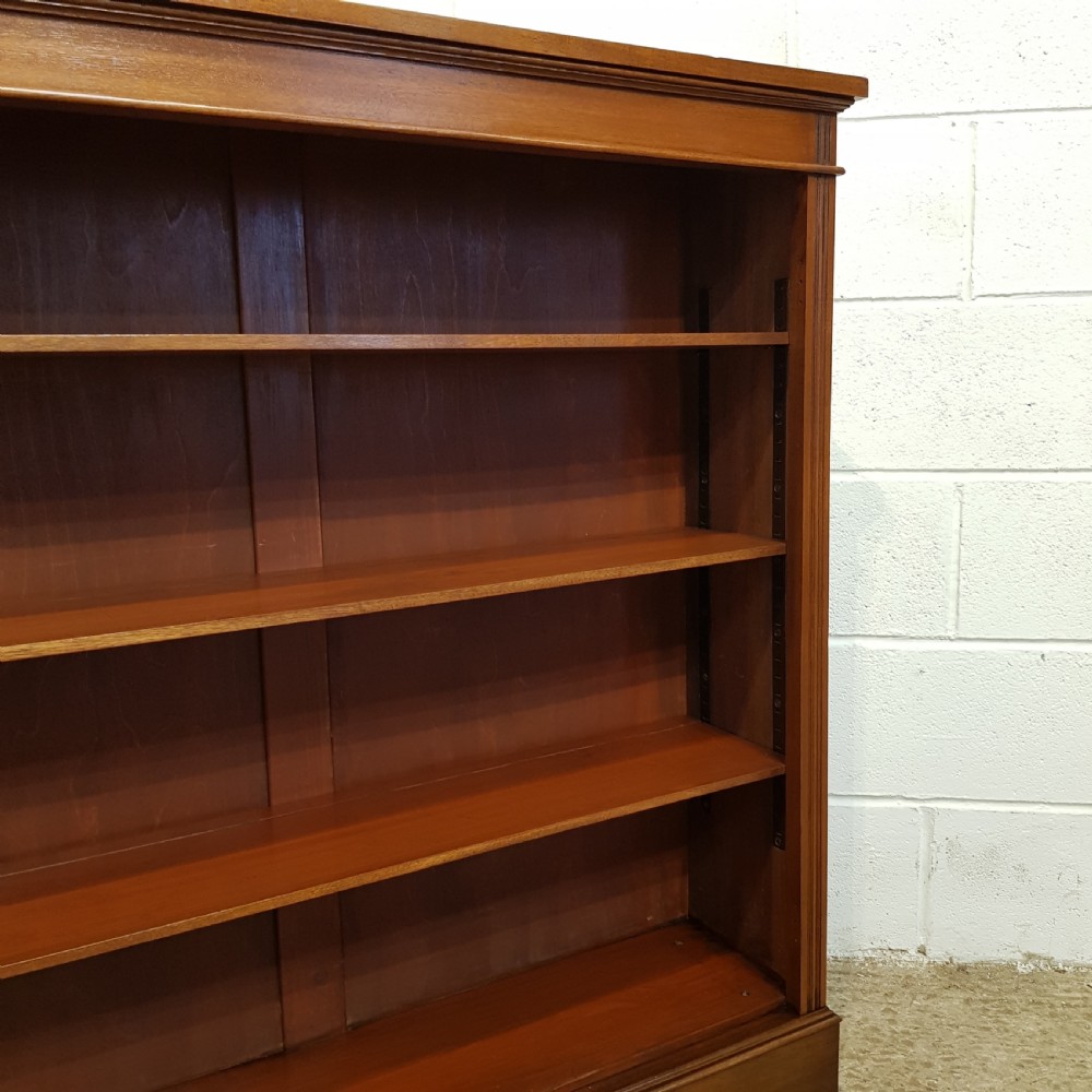 ANTIQUE LATE VICTORIAN MAHOGANY OPEN BOOKCASE C1890 View III