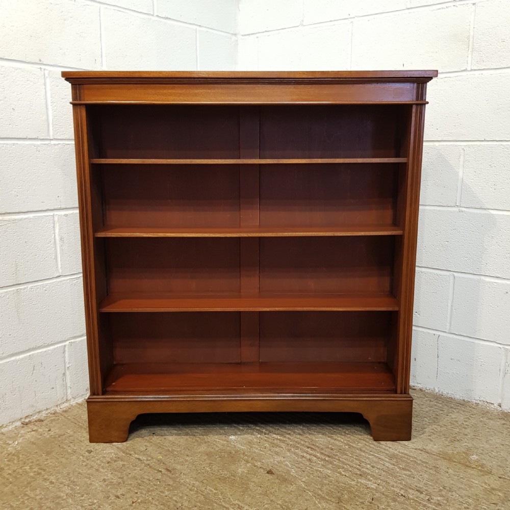 ANTIQUE LATE VICTORIAN MAHOGANY OPEN BOOKCASE C1890 View IV