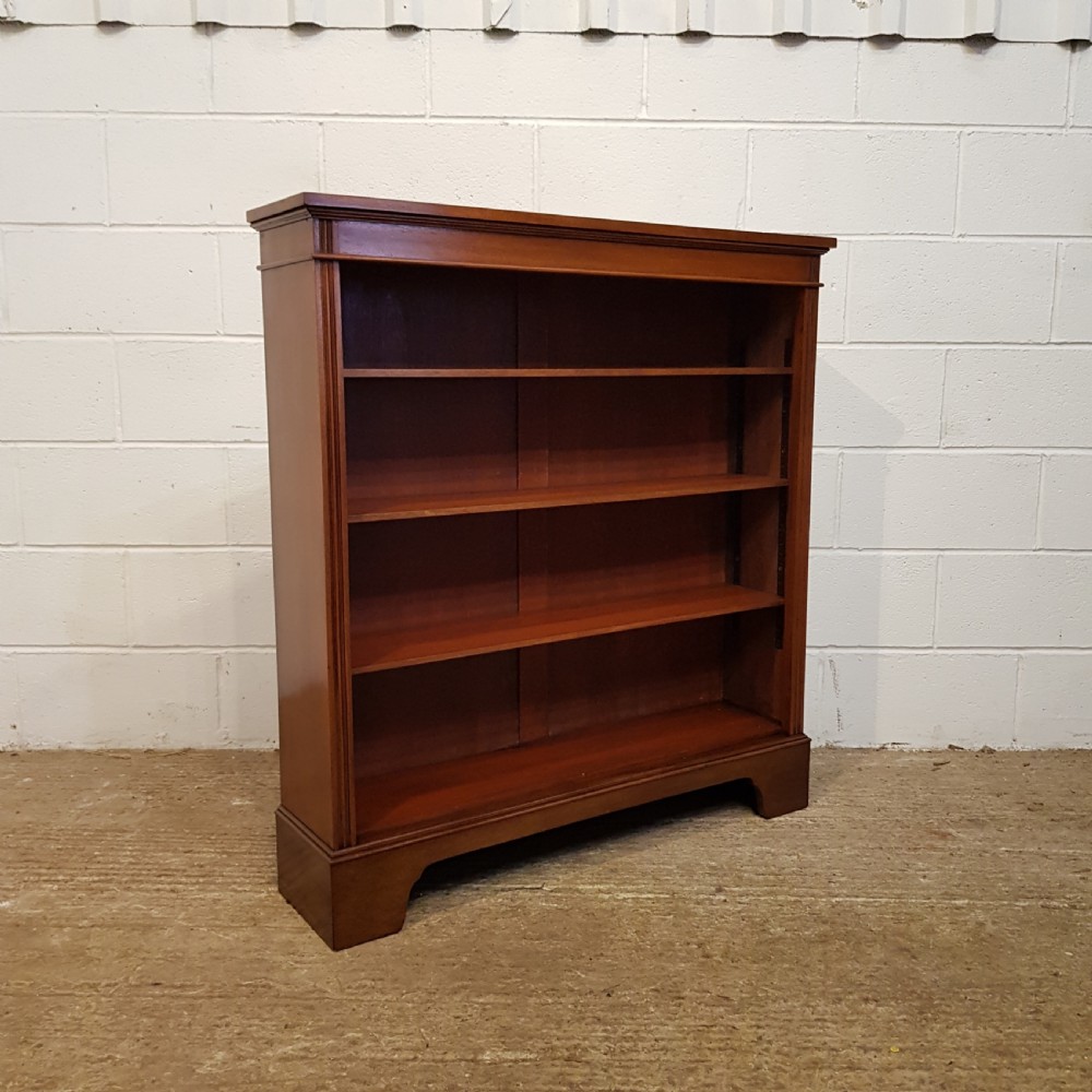ANTIQUE LATE VICTORIAN MAHOGANY OPEN BOOKCASE C1890 View V