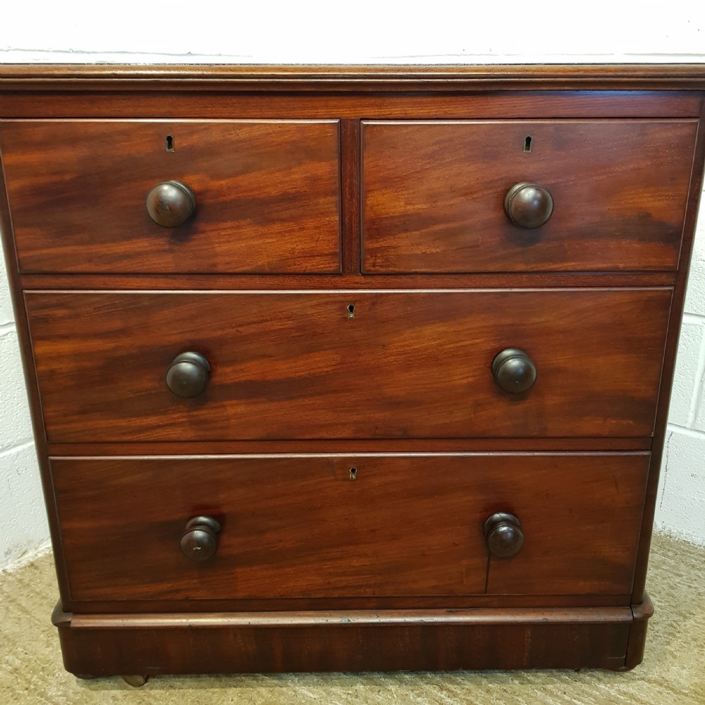 ANTIQUE VICTORIAN MAHOGANY SMALL CHEST OF DRAWERS C1880 View III