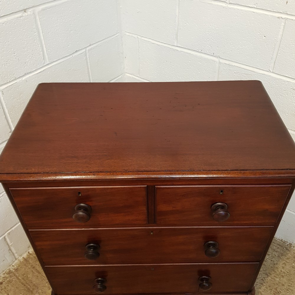 ANTIQUE VICTORIAN MAHOGANY SMALL CHEST OF DRAWERS C1880 View IV