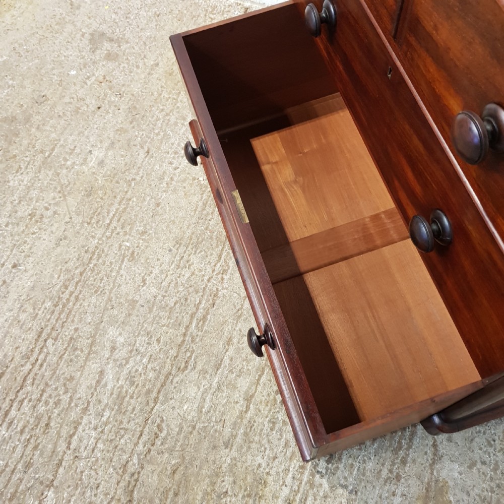 ANTIQUE VICTORIAN MAHOGANY SMALL CHEST OF DRAWERS C1880 View V