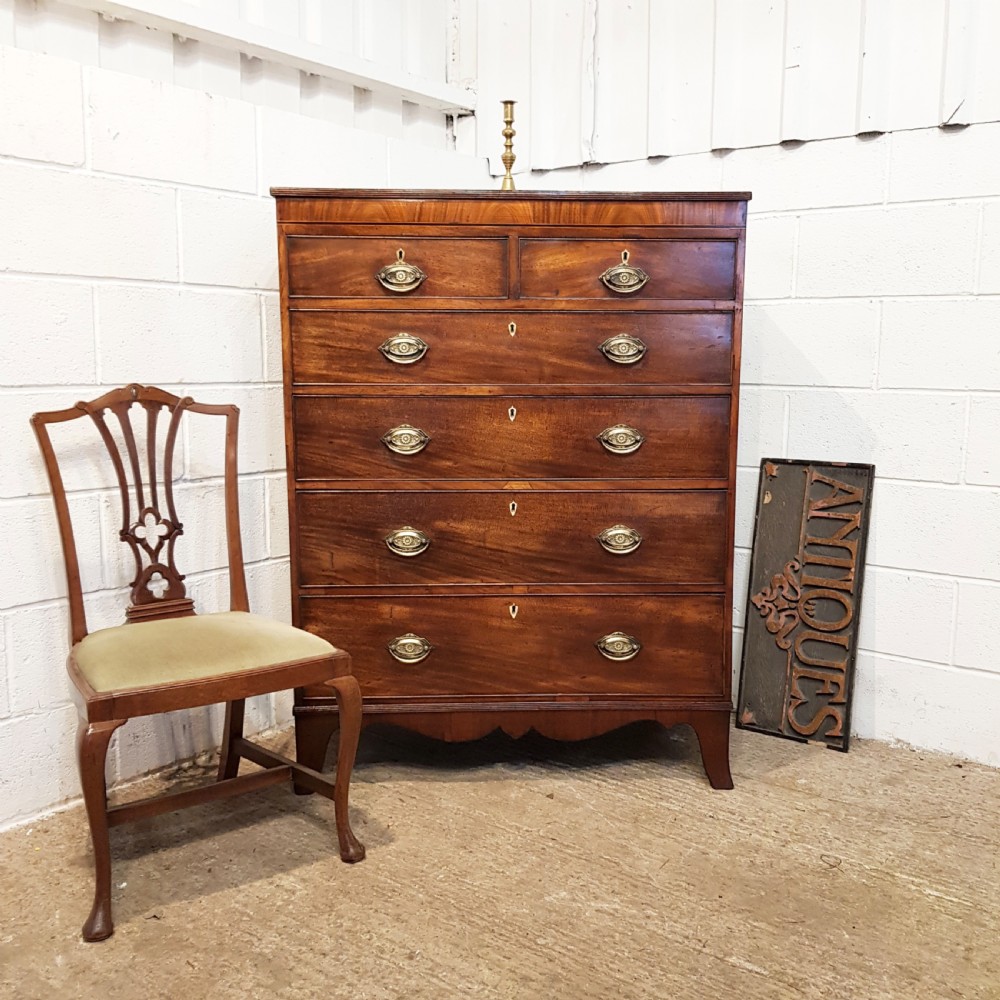 ANTIQUE 18th CENTURY PERIOD MAHOGANY CHEST OF DRAWERS C1780