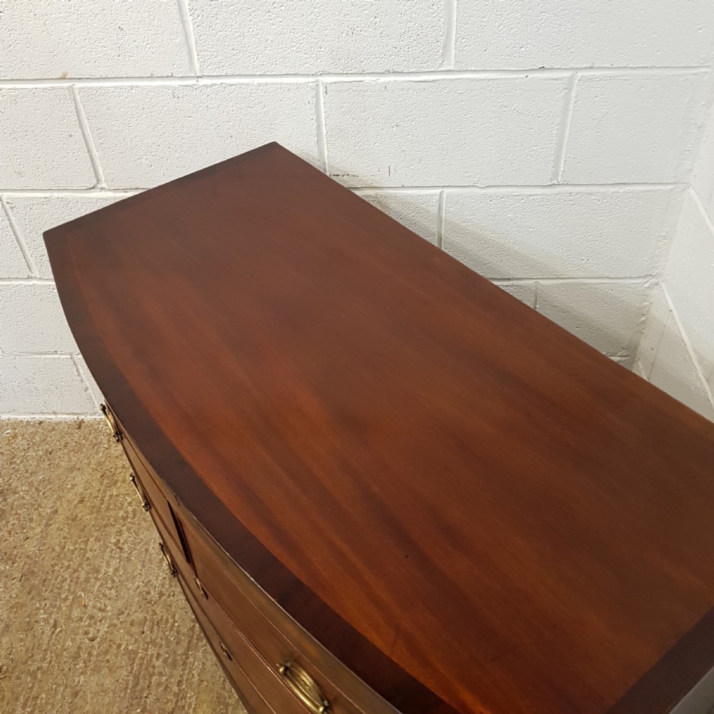 ANTIQUE REGENCY MAHOGANY BOW FRONT CHEST OF DRAWERS C1820 View VI