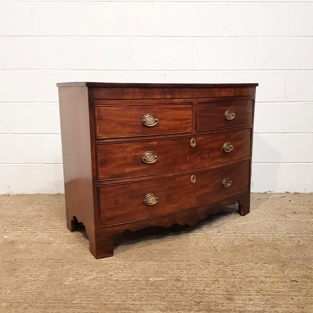 ANTIQUE REGENCY MAHOGANY BOW FRONT CHEST OF DRAWERS C1820 View VII