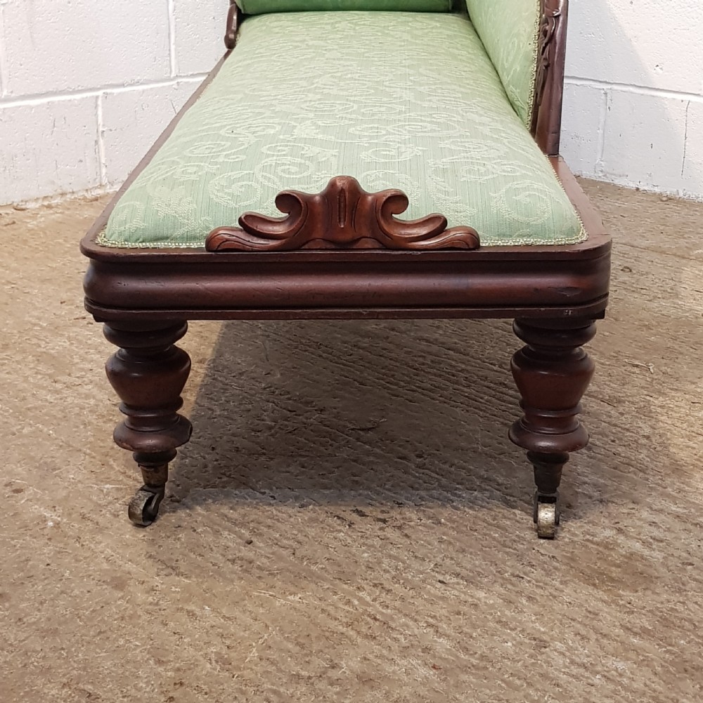 ANTIQUE WILLIAM 1V CUBAN MAHOGANY CHAISE LONGUE C1830 View VII