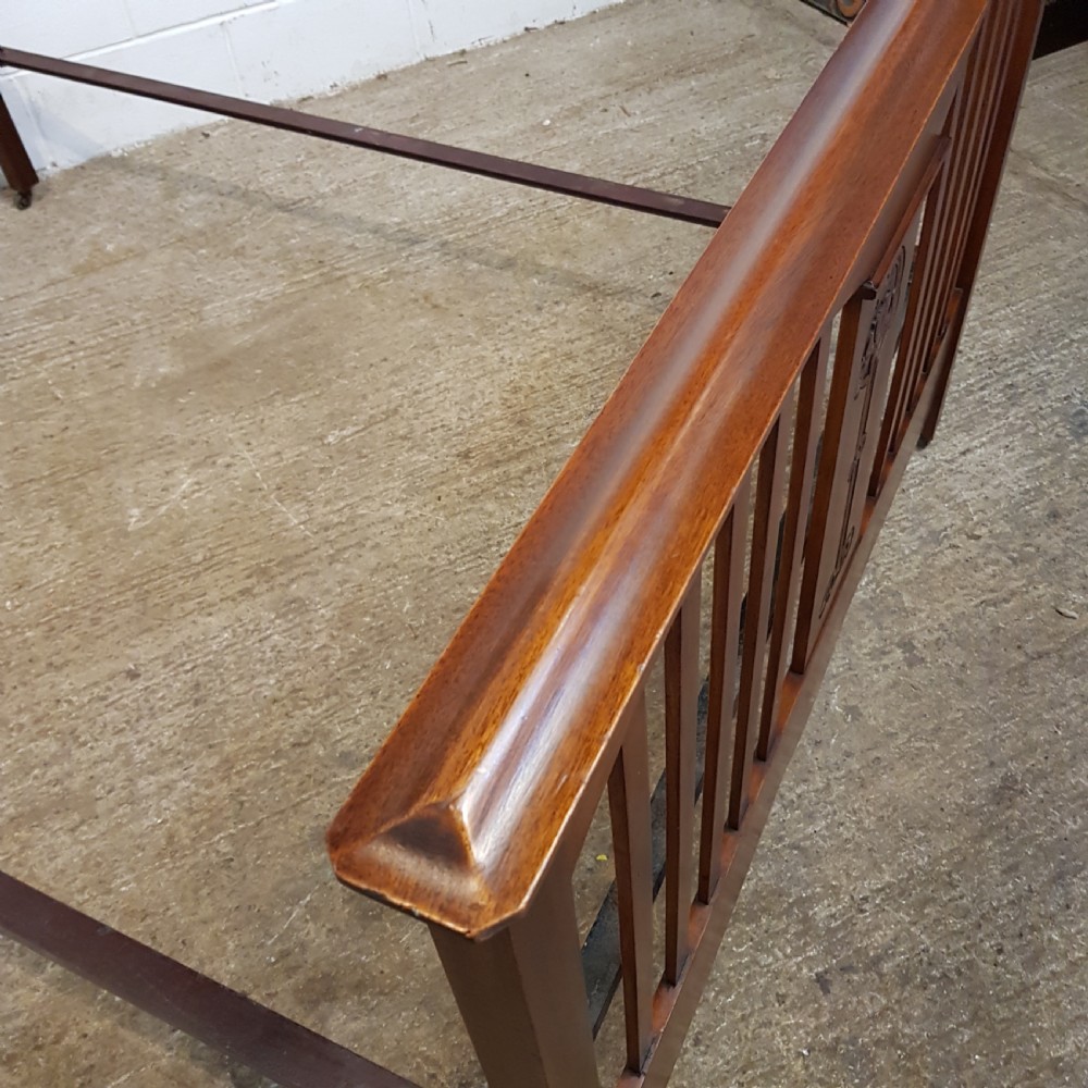 ANTIQUE ART NOUVEAU MAHOGANY DOUBLE BED C1890 View III