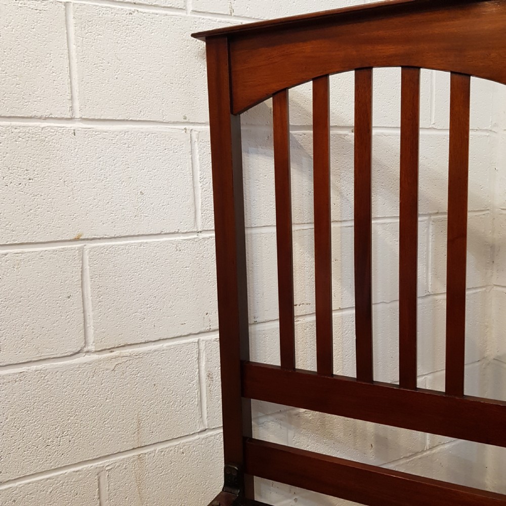 ANTIQUE ART NOUVEAU MAHOGANY DOUBLE BED C1890 View V