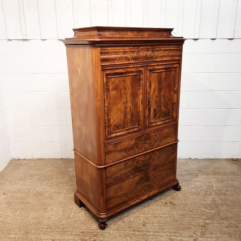 ANTIQUE 19TH CENTURY  BIEDERMEIER CABINET ON CHEST OF DRAWERS C1840 View III