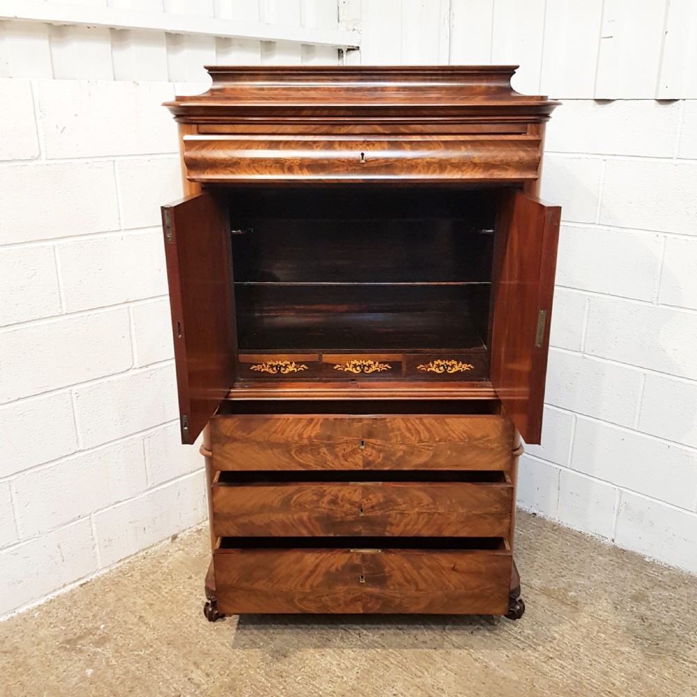 ANTIQUE 19TH CENTURY  BIEDERMEIER CABINET ON CHEST OF DRAWERS C1840 View IV