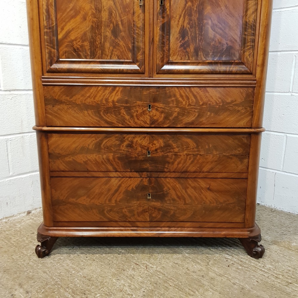 ANTIQUE 19TH CENTURY  BIEDERMEIER CABINET ON CHEST OF DRAWERS C1840 View V