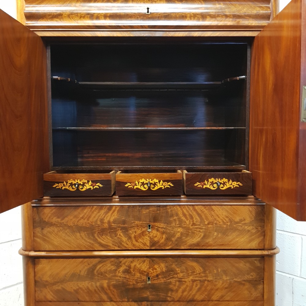 ANTIQUE 19TH CENTURY  BIEDERMEIER CABINET ON CHEST OF DRAWERS C1840 View VI