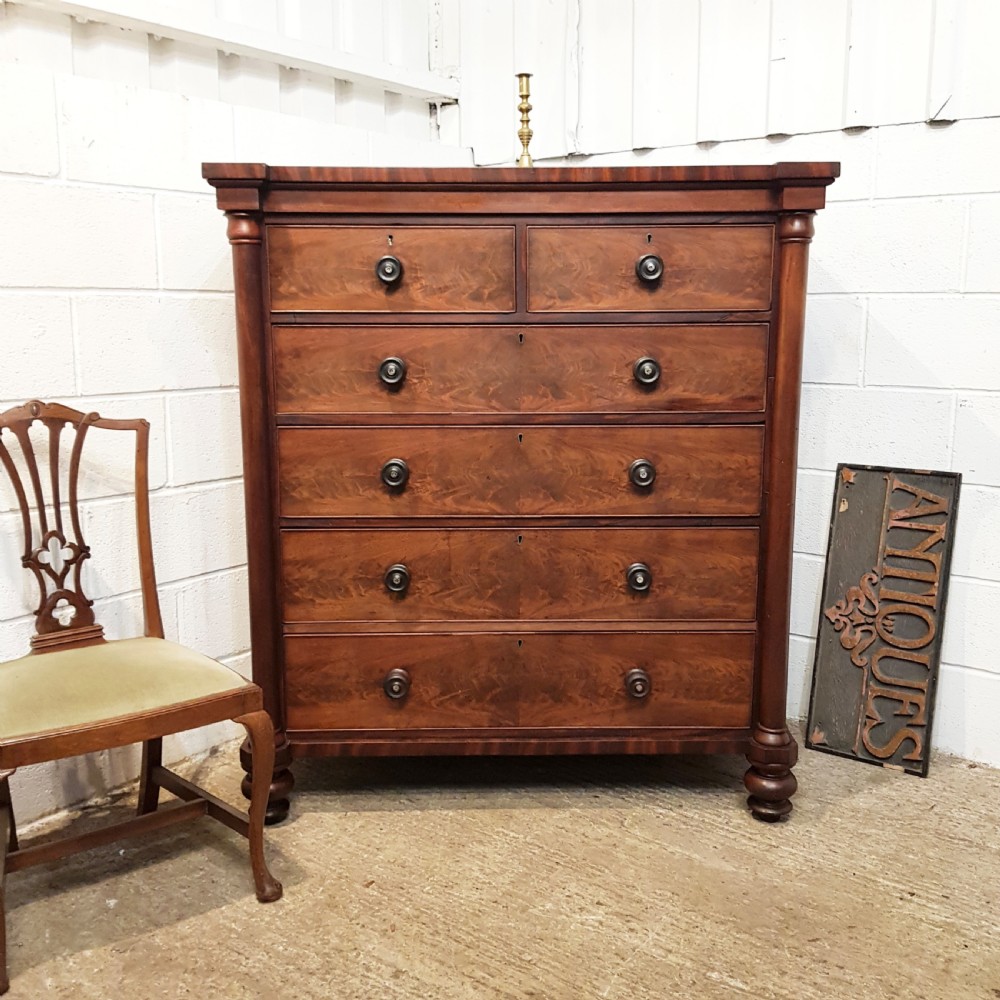 ANTIQUE VICTORIAN MAHOGANY SCOTCH CHEST OF DRAWERS C1880