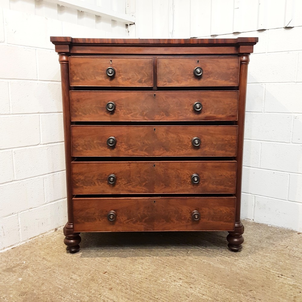 ANTIQUE VICTORIAN MAHOGANY SCOTCH CHEST OF DRAWERS C1880 View II